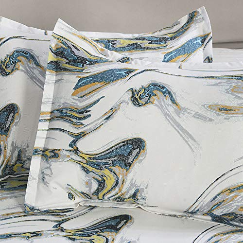Vaulia Lightweight Soft Microfiber Duvet Cover Set, Printed Marble Pat