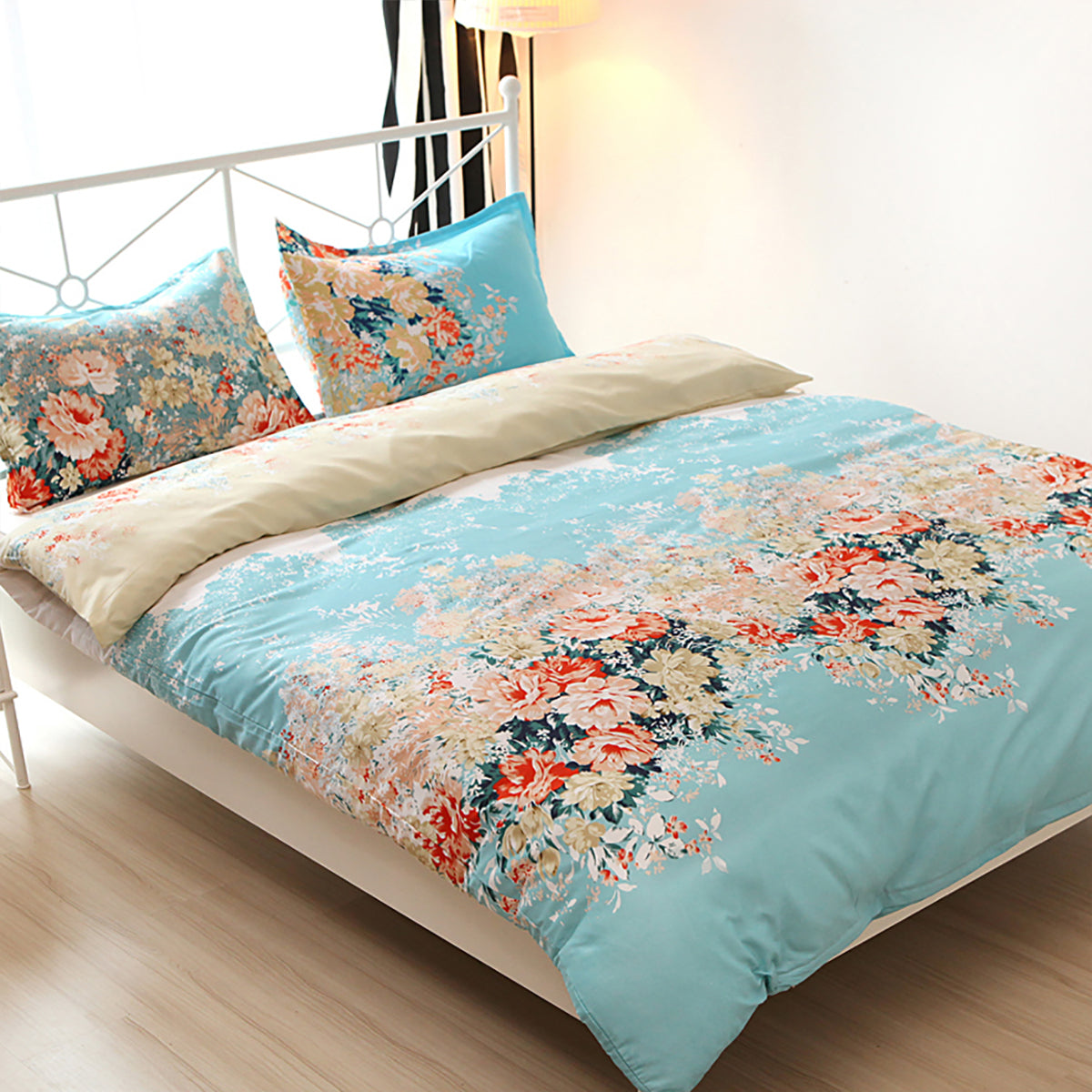 Floral Pattern Design Microfiber Duvet Cover Set BS73 Vaulia Home