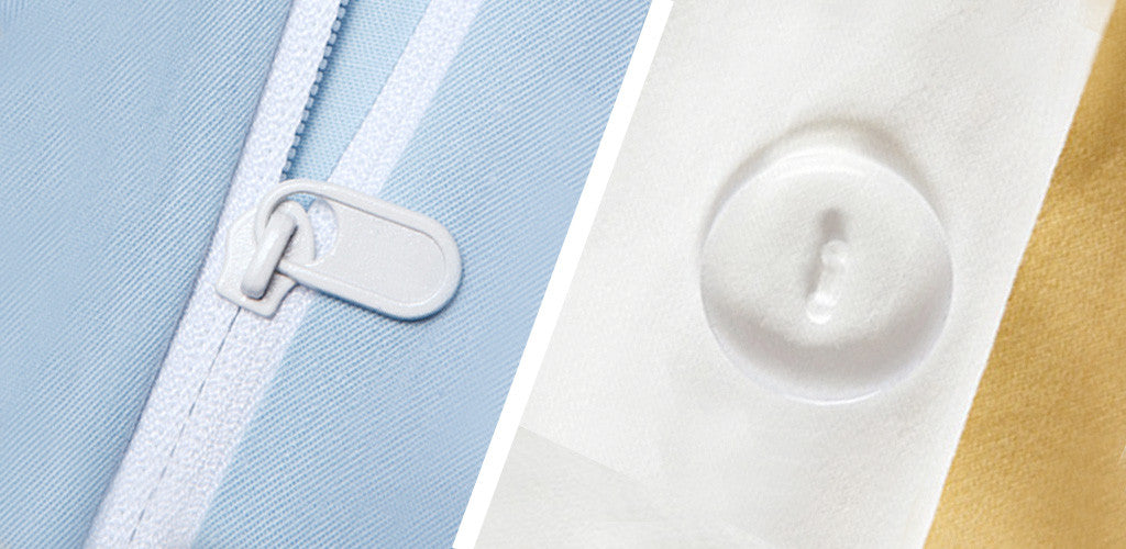 duvet cover zipper with flap vs button closure