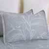 Soft Lightweight Microfiber Blossom Branches and Leaves Print Pattern Duvet Cover Set, Gray and White Reversible Design, 3-Piece Set