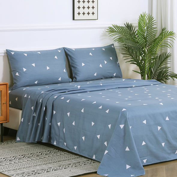 Print Pattern Bed Sheet Sets Lightweight Soft Microfiber Sheets 4-Piece Set