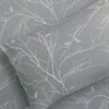 Soft Microfiber Blossom Branches and Leaves Print Pattern Sheet Sets, Grey Color 4-Piece Set