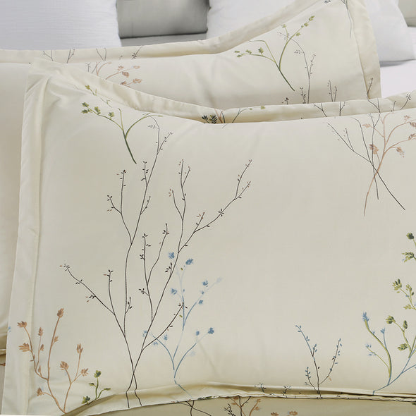 Microfiber Duvet Cover Set Print Pattern Design Beige Color BS220