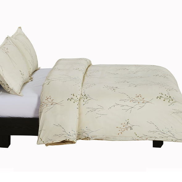Microfiber Duvet Cover Set Print Pattern Design Beige Color BS220