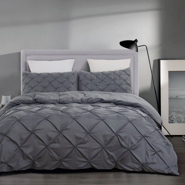 vaulia Microfiber Duvet Cover Sets Tufted Pattern grey