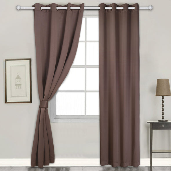 Vaulia Thermal Insulated Blackout Curtain with Tieback Chocolate