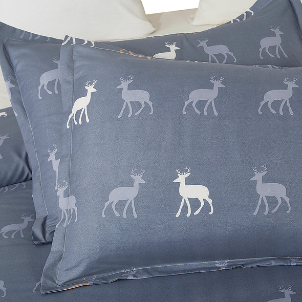 Microfiber Duvet Cover Sets Printed Pattern Design Grey Color BS311