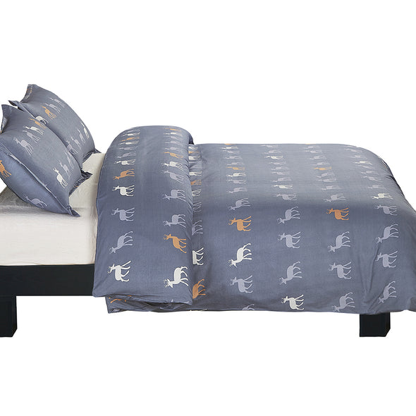 Microfiber Duvet Cover Sets Printed Pattern Design Grey Color BS311