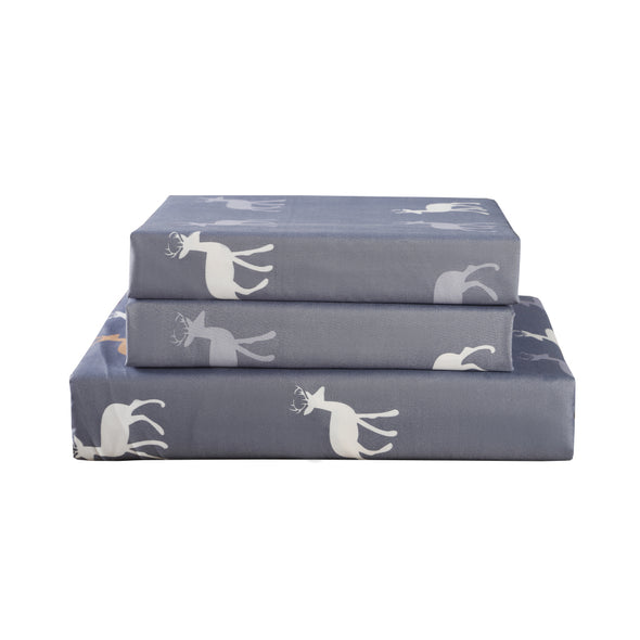 Microfiber Duvet Cover Sets Printed Pattern Design Grey Color BS311