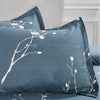 Microfiber Duvet Cover Set Print Flower Pattern Dark Blue BS232