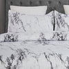Lightweight Microfiber Duvet Cover Set White Marble BS328