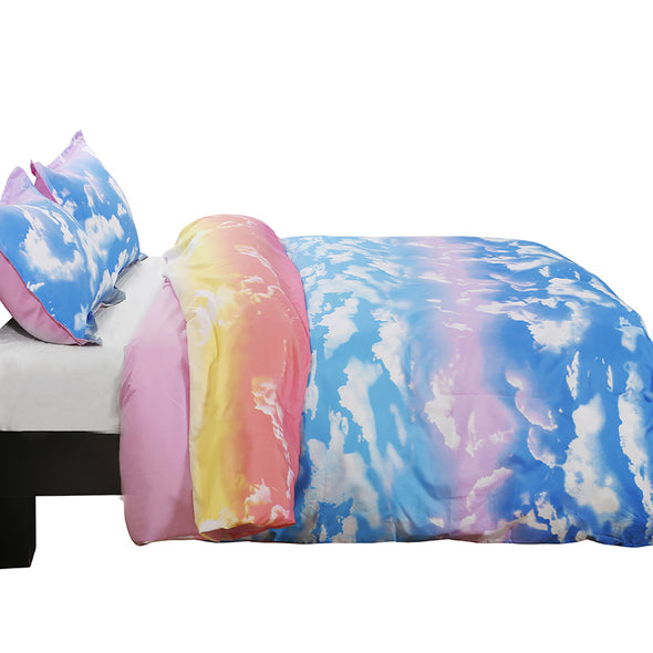 Print Colorful Clouds Pattern Microfiber Duvet Cover Set BS108