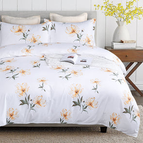 Colorful Floral Print Pattern Microfiber Duvet Cover Set BS3102