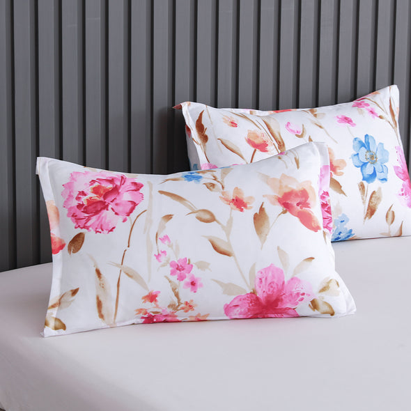 Colorful Floral Print Pattern Microfiber Duvet Cover Set BS3103