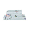 100-Percent Cotton Duvet Cover Sets Spa Blue Birds Pattern