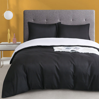 Contrast Color Design Soft Microfiber Duvet Cover Set