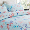 Microfiber Duvet Cover Set Blue with Birds Pattern BS320