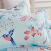 Microfiber Duvet Cover Set Blue with Birds Pattern BS320