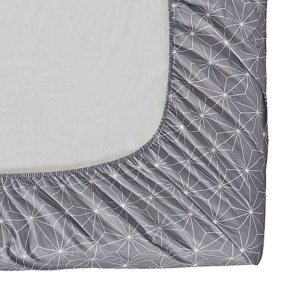 Vaulia Lightweight Microfiber Fitted Sheet Dark Grey/White