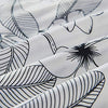 Microfiber Duvet Cover Set,Elegant Flower Pattern - White Color