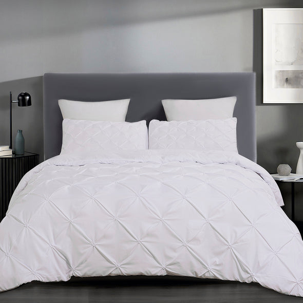 vaulia Microfiber Duvet Cover Sets Tufted Pattern white