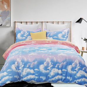 vaulia Print Colorful Clouds Pattern Microfiber Duvet Cover Set BS108