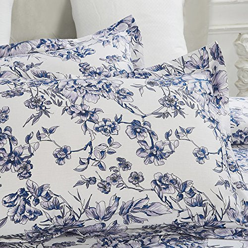 100-Percent Cotton Duvet Cover Sets Blue Flower CBS235 – Vaulia