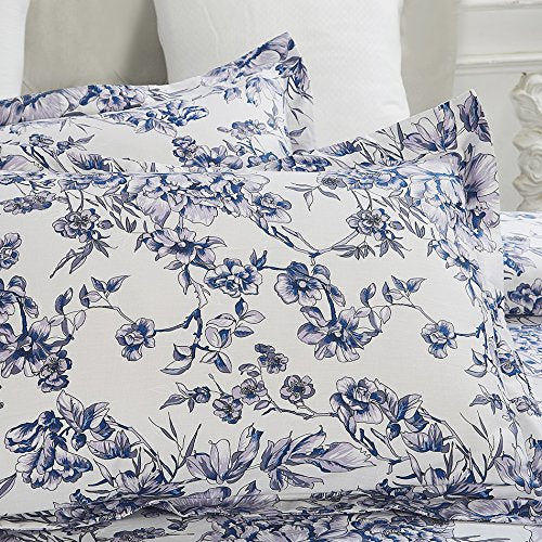 100-Percent Cotton Duvet Cover Sets Blue Flower CBS235