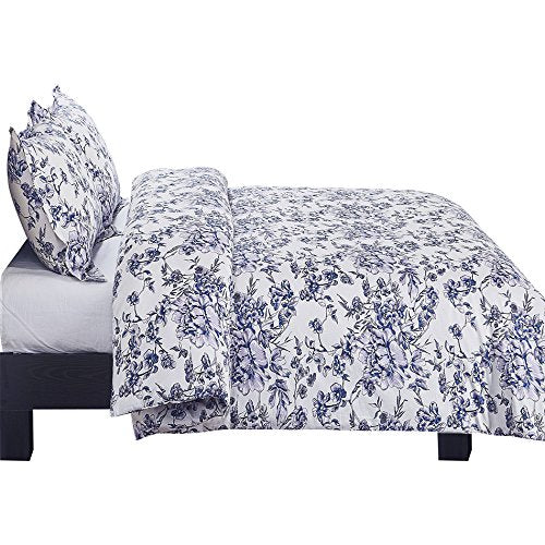 vauli 100-Percent Cotton Duvet Cover Sets Blue Flower CBS235