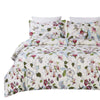 100% Cotton Duvet Cover Set, Vintage Flowers Birds Printed Pattern