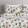 100% Cotton Duvet Cover Set, Vintage Flowers Birds Printed Pattern