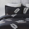Vaulia Lightweight Microfiber Duvet Cover SetPalm Leaf Printed Pattern - Dark Grey