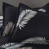Vaulia Lightweight Microfiber Duvet Cover SetPalm Leaf Printed Pattern - Dark Grey