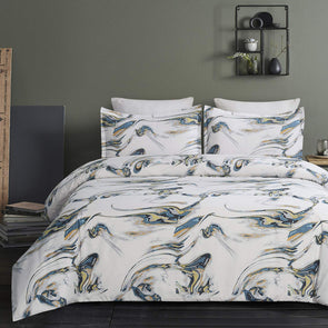 Vaulia Lightweight Soft Microfiber Duvet Cover Set, Printed Marble Pattern BS255