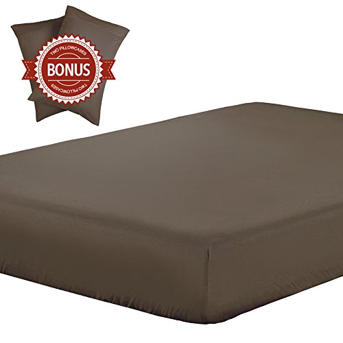 Lightweight Microfiber Fitted Sheet brown