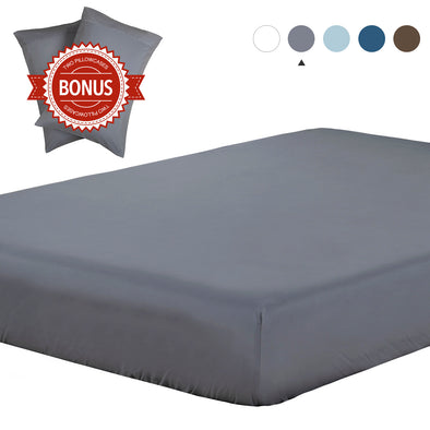 Lightweight Microfiber Fitted Sheet Grey