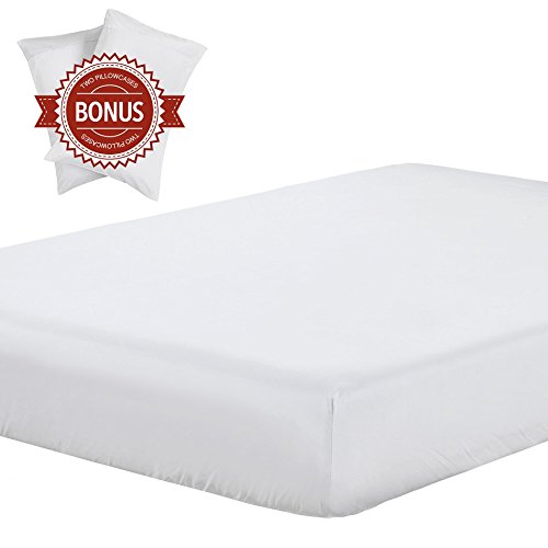 Lightweight Microfiber Fitted Sheet white